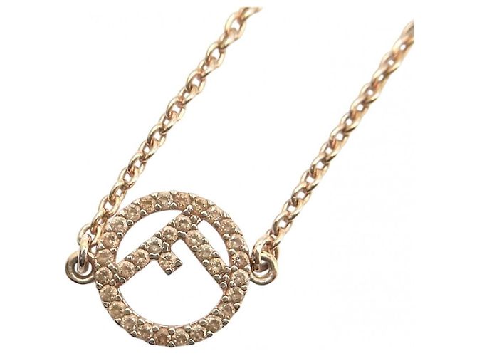 Collana Fendi Oro Rosa e Strass D'oro