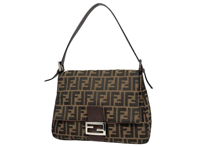 Fendi Zucca Pattern Brown Shoulder Bag