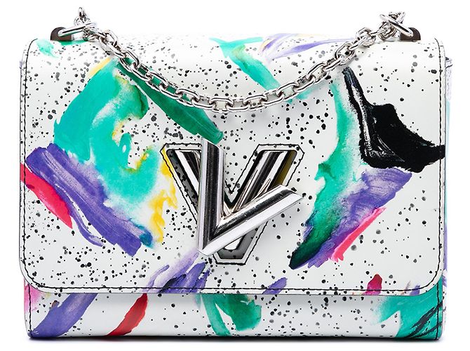 Louis Vuitton Twist MM en cuir blanc à imprimé Splash