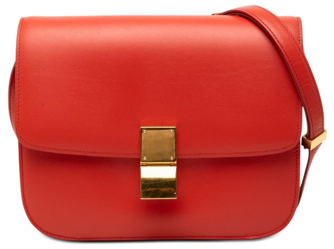 Céline Celine Orange Medium Calfskin Classic Box Rosso Arancione