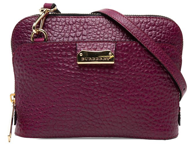 Borsa a tracolla Harrogate in pelle viola Burberry Porpora