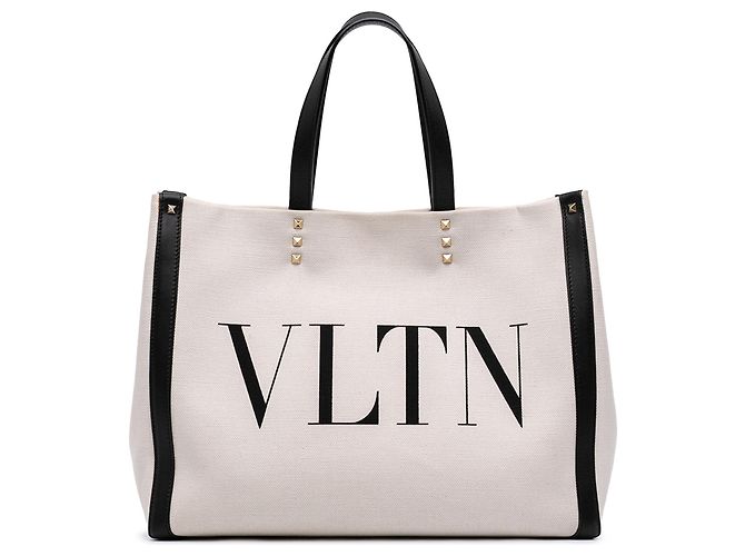 Tote Rockstud VLTN in tela marrone Valentino Medium Beige