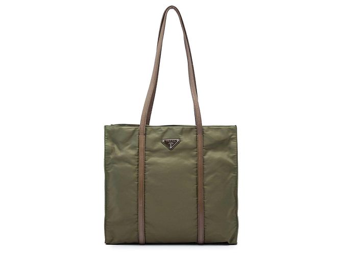 Prada Green Tessuto Tote Grün Olivgrün