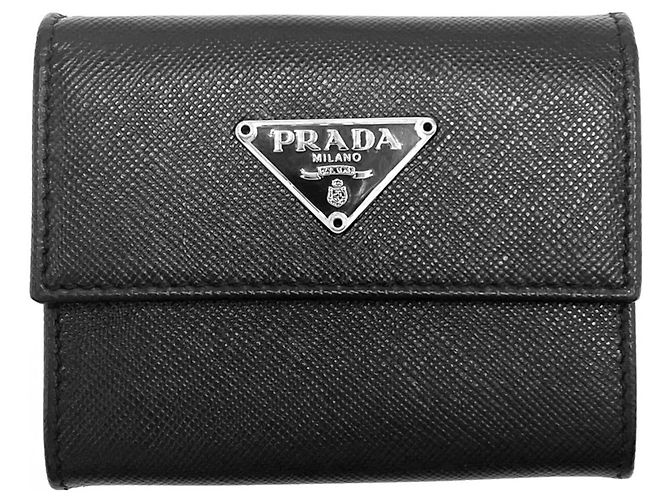 Prada Women's Saffiano Leather Coin Purse Black