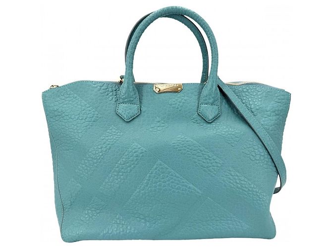 Borsa Tote e Borsa a Spalla in Pelle da Donna Burberry Blu Turchese
