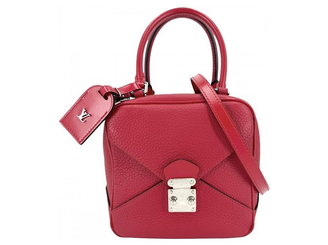 Bolsa de couro vermelha feminina Louis Vuitton Vermelho