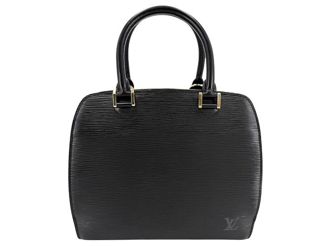 Borsa a mano in pelle Epi Louis Vuitton Nero