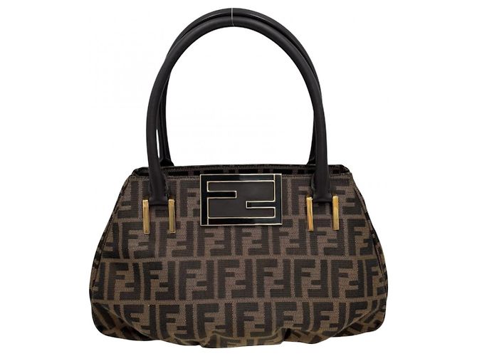Bolsa Fendi Zucca marrom de couro e lona