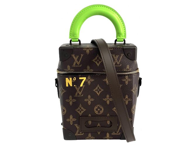 Louis Vuitton Men's Vertical Box Trunk Handbag Brown Green