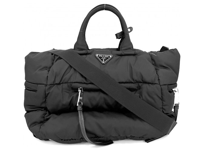Tote Prada Women's Bomber Triangle Logo Handbag Black