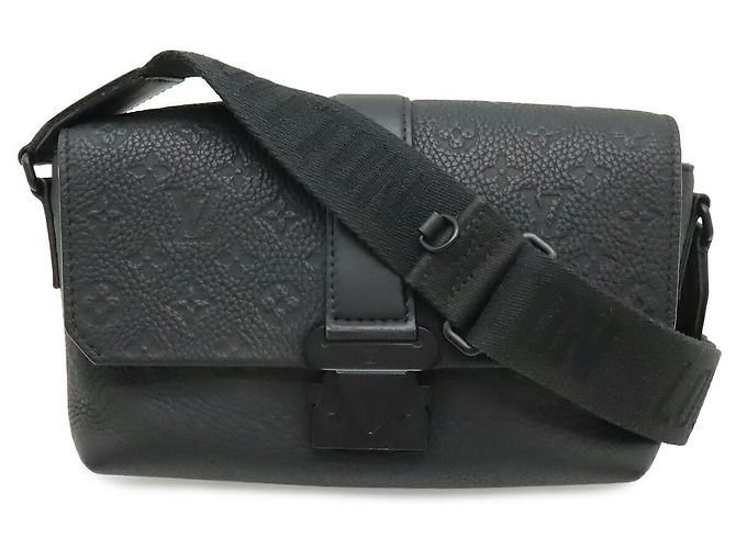 Sac Messenger Louis Vuitton Monogram Taurillon S Cape Noir