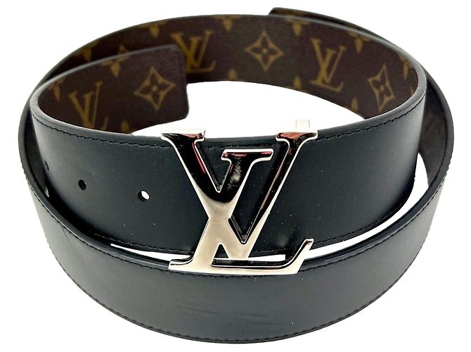 Louis Vuitton Initiales 40mm Black Reversibler Monogramm-Gürtel 80/32 Schwarz