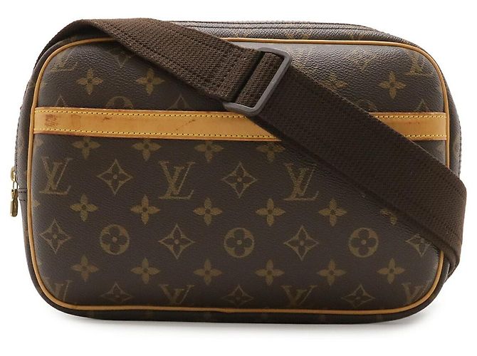Bolsa de ombro Louis Vuitton Monogram Reporter PM Marrom