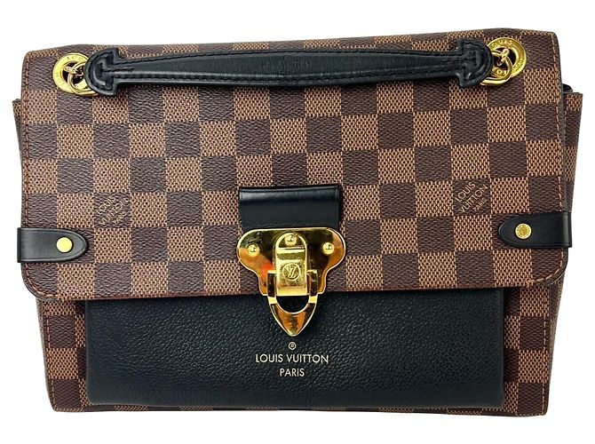 Bolsa Transversal Louis Vuitton Vavin PM Damier Ebene Marrom