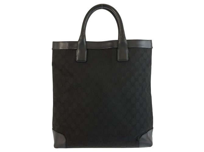 Bolsa Tote Gucci GG Canvas e Couro Preto