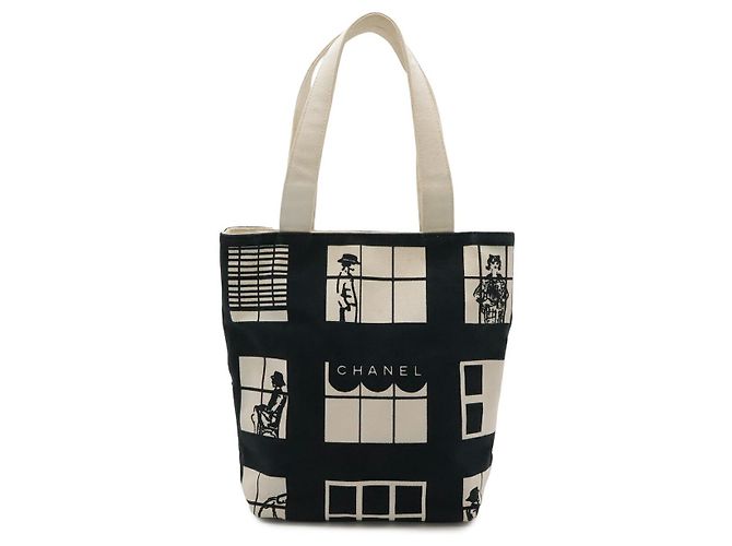 2.55 Borsa Tote Chanel Canvas Windows Line Nero