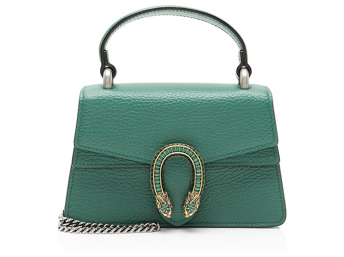 Mini bolsa de mão Dionysus em couro e cristal Gucci Verde