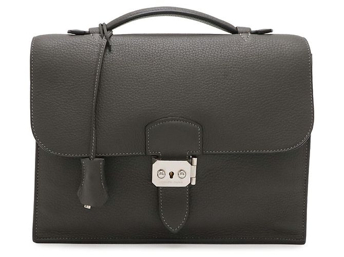 Hermès Hermes Togo Sac a Depeche 27 Briefcase Gris