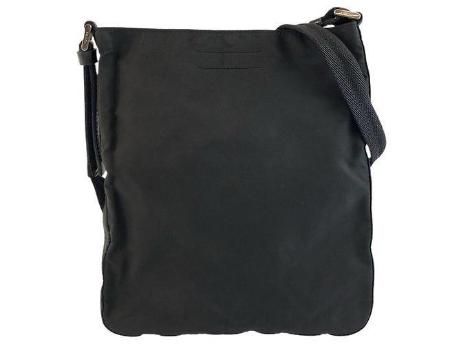 Borsa a tracolla Prada Nylon Tessuto Triangle Logo Nero