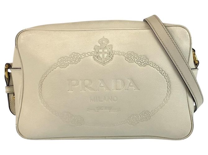 Bolsa de ombro em couro Prada Branco