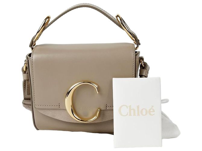 Chloé Mini Tote e Borsa a Spalla con Logo Grigio 