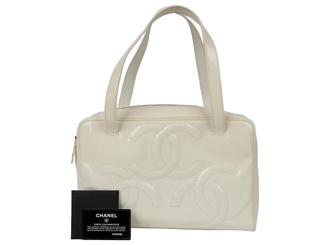 Chanel Bowling Tote Bag mit Triple Cc Logo Weiß