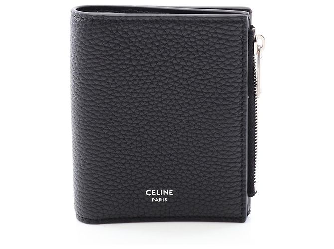 Céline CELINE Portefeuille Compact en Cuir Noir