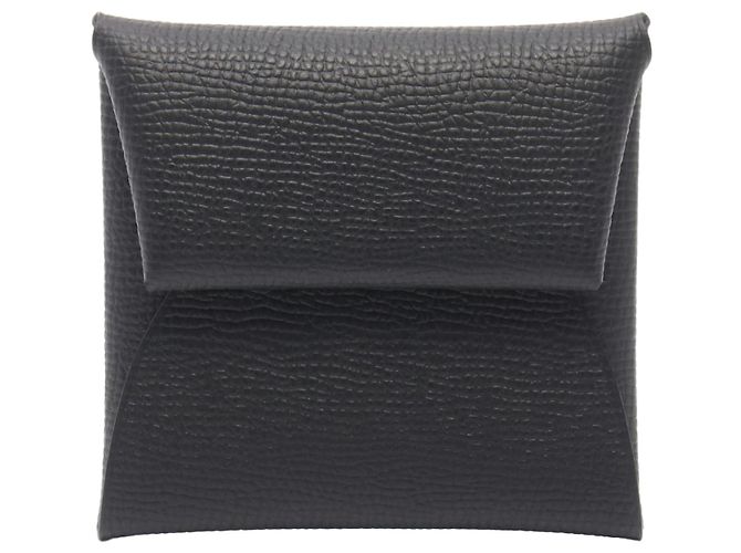 Hermès Bastia Epsom Münzgeldbörse Schwarz