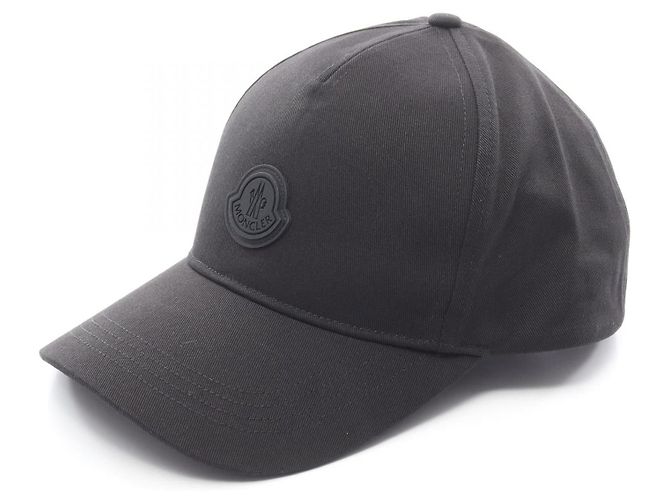 Boné de baseball em algodão Moncler Preto