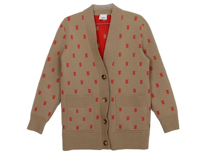 Burberry Monogram Cardigan Größe Weiß 