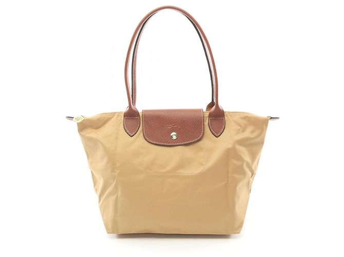 Borsa Tote Longchamp LE PLIAGE ORIGINAL M Canvas Leather Marrone Beige