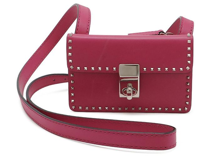 Valentino Garavani Portafoglio a tracolla in pelle Rockstud Valentino Rosa
