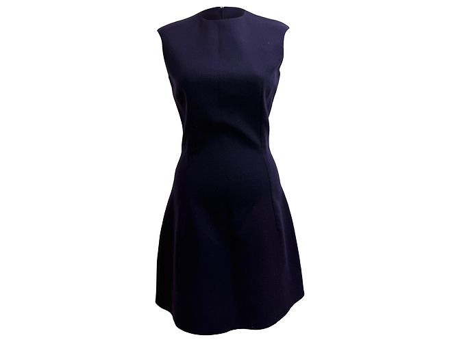 Vestido mini evasê sem mangas em lã violeta Alexander Mcqueen Roxo