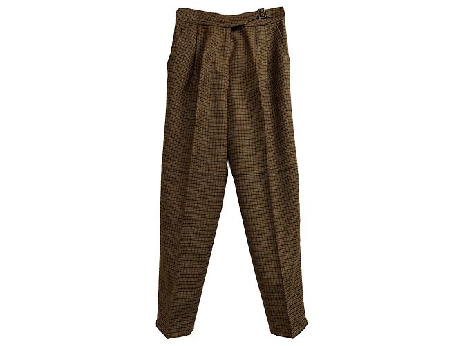 Calças xadrez Etro em lã marrom Vermelho