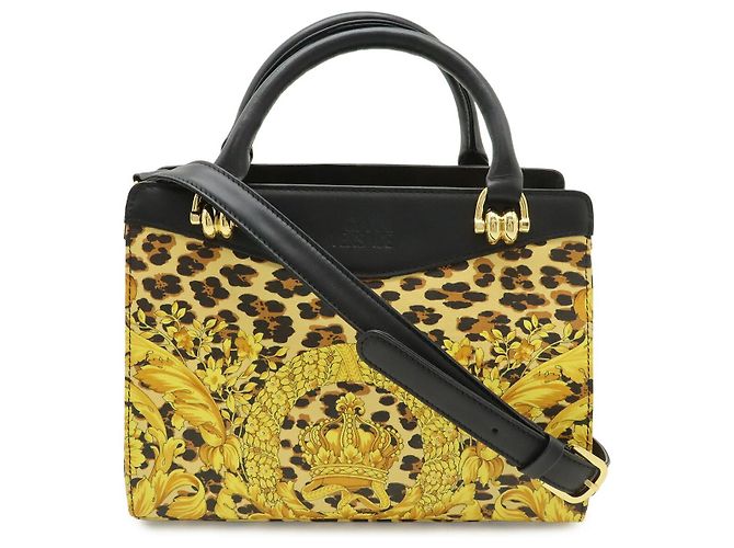 Bolso Versace Barocco Leopard 2WAY PVC Amarillo