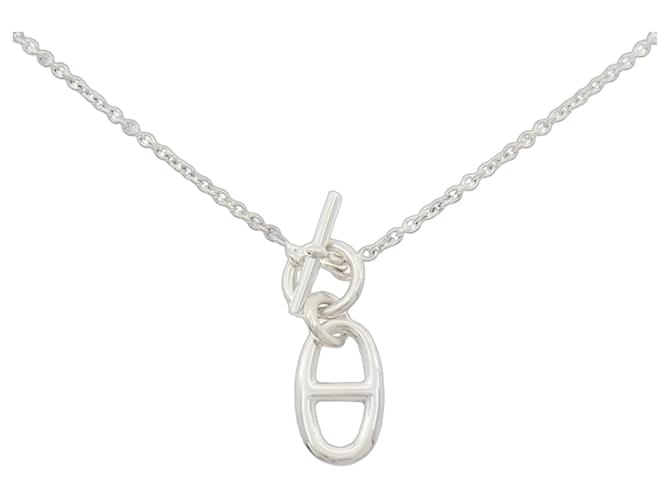 Hermès Collier Hermes Chaine dAncre 925 Silver Argenté Métallisé 