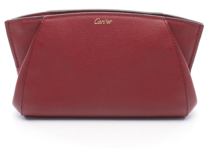 Clutch in pelle C de Cartier Marrone