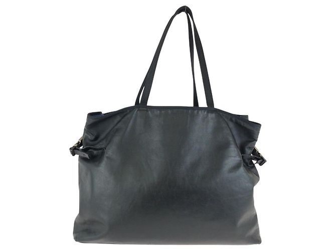 Borsa tote a tracolla in nylon e pelle Prada Nero