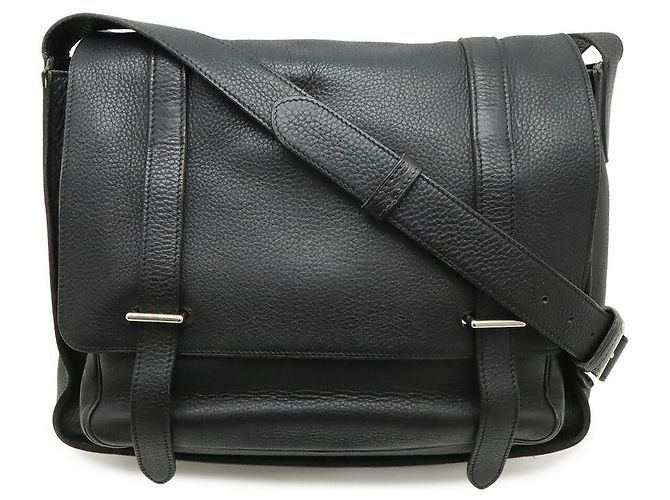 Hermès Borsa a tracolla Hermes Steve Buzas 35 in pelle nera Nero
