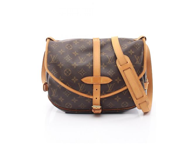 Bolsa de ombro Louis Vuitton Saumur 30 Monogram Marrom