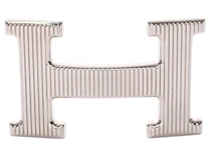Hermès Hermes Constance Metallgürtelschnalle Silber Metallisch