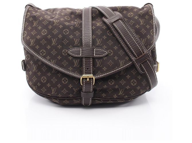 Bolsa de Ombro Louis Vuitton Saumur Monogram Mini Lin Marrom