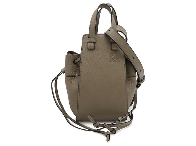 Mini bolsa Hammock de couro Loewe Cinza