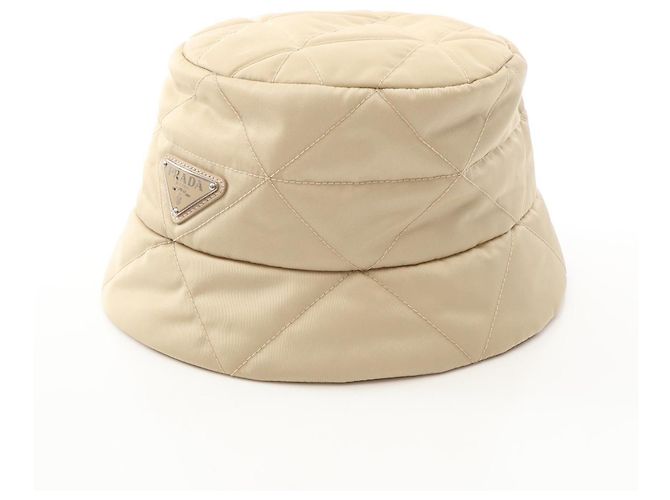Gorra bucket de Re-Nylon Prada Castaño Beige