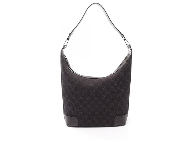 Borsa a tracolla Gucci GG Canvas e pelle Marrone