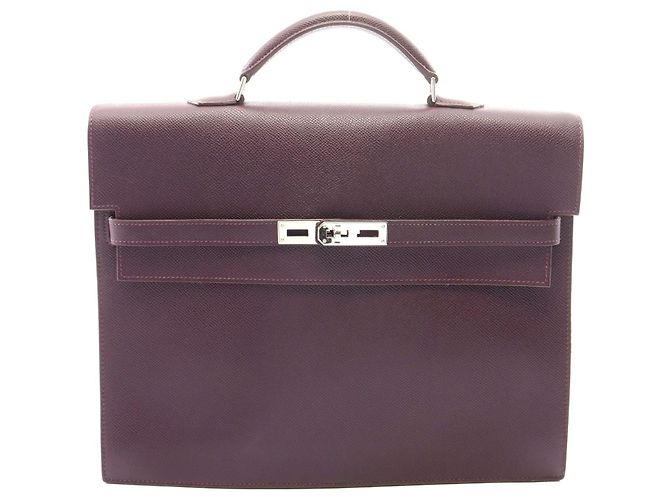 Hermès Mallette Hermes Leather Kelly Depeche 34 Violet