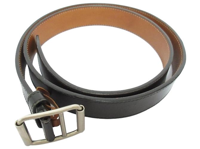 Cinto de couro Valextra Preto