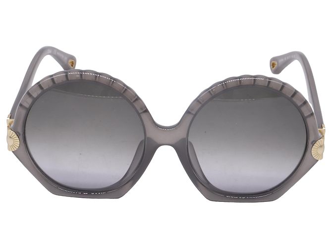 Gafas de sol redondas Chloé Vera Seashell en acetato gris