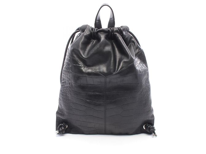 JIMMY CHOO MARLON Lederrucksack Schwarz