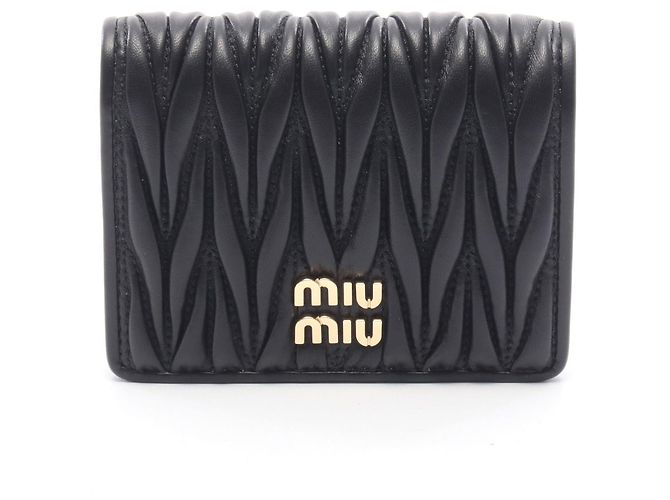 Cartera de cuero MATELASSE Miu Miu Negro